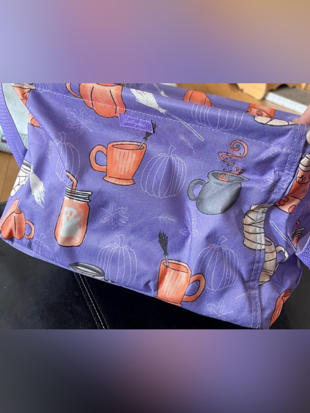 Thirty-one Halloween tote utility small square “freshly boo’ed”